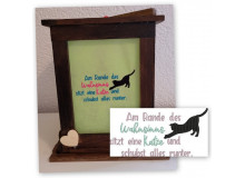 Stickserie - Spruch "Am Rande des Wahnsinns sitzt eine Katze/ein Kater und schubst alles runter."
